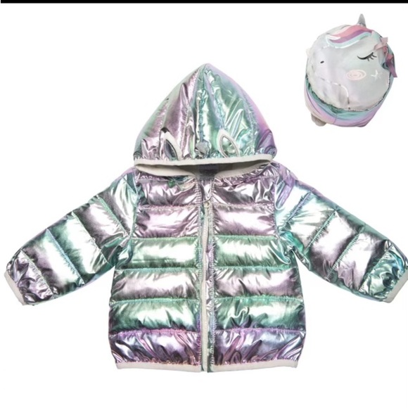 Puffy unicorn 🦄 hooded jacket with matching bag - Picture 16 of 16
